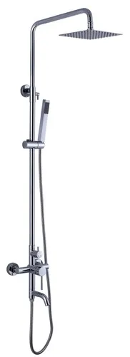 Shower Mixer Set with 20cm Rain Showerhead, 3-Function Hand Shower 1.5M Stainless Steel Hose, Chrome