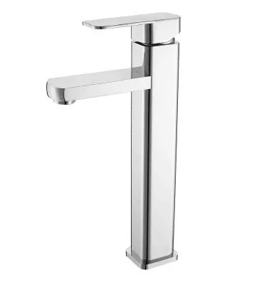 Tall Mixer Tap Bathroom Basin Mixer with Supply Hose,Single Handle Lavatory Faucet,Basin Tap Chrome