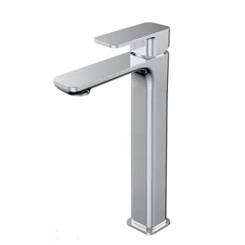 Tall Mixer Tap Bathroom Basin Mixer with Supply Hose,Single Handle Lavatory Faucet,Basin Tap Chrome