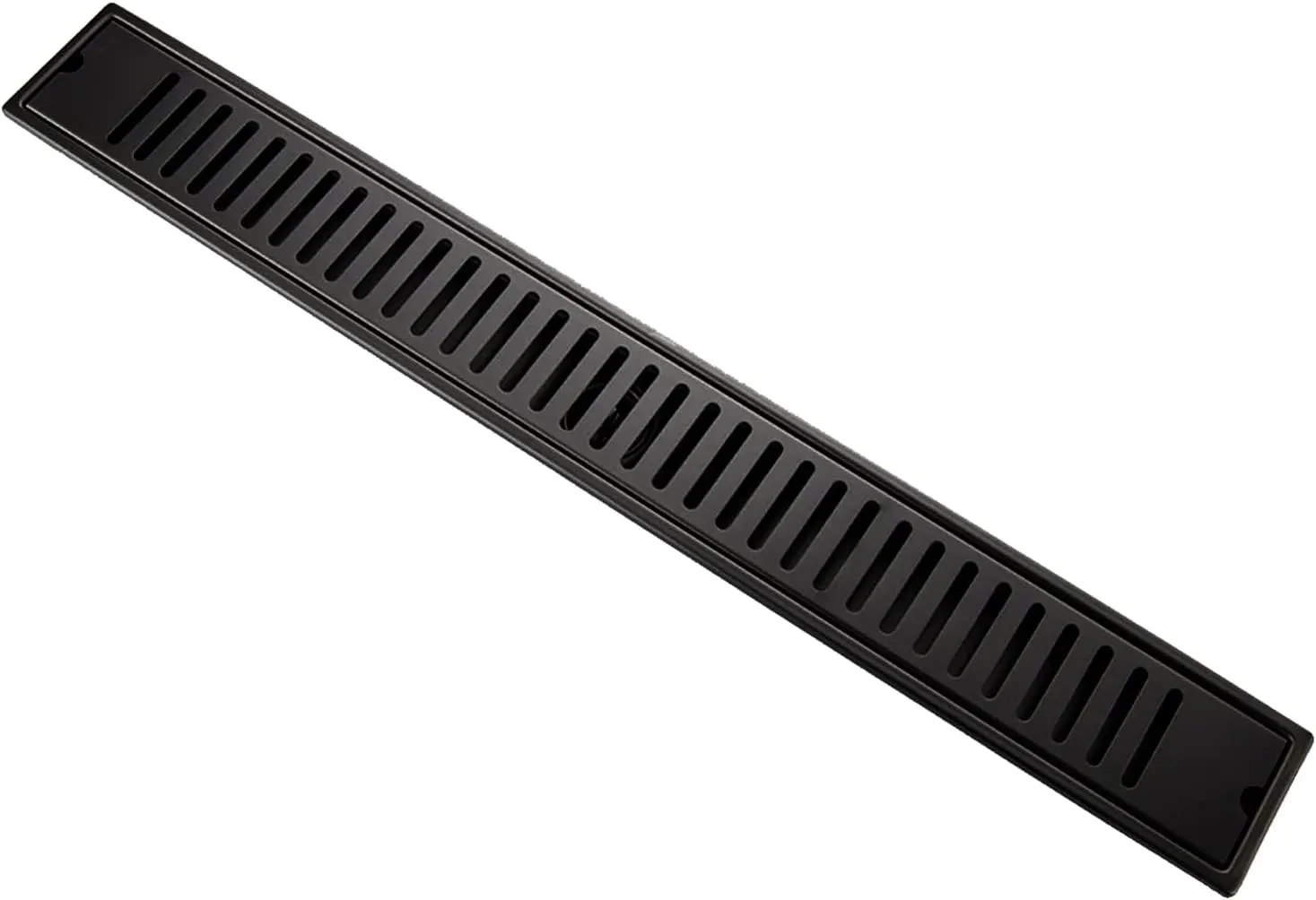 "Matt Black Floor Drain 32" Linear Shower Drain Stripe Pattern Cover Grate Removable SUS304 Stainless Steel 80CM*10CM Rectangular