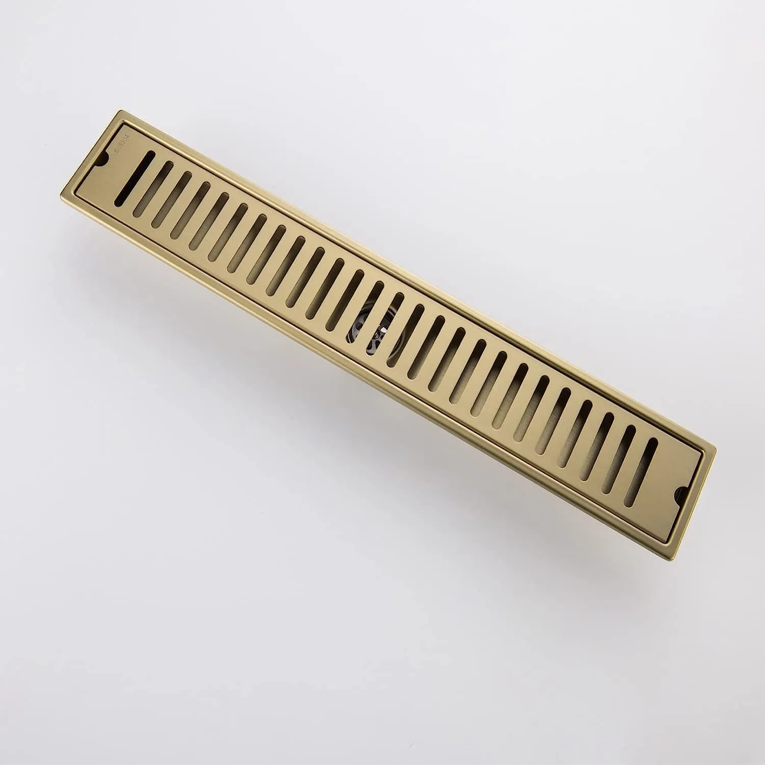 Bathroom Floor Drain Stainless Steel Commercial 60X10cm Rectangle, with Removable Strainer,Brushed Gold