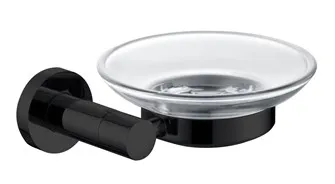 Soap Holder with Removable Glass Dish, Rust Proof Water Proof, matt black