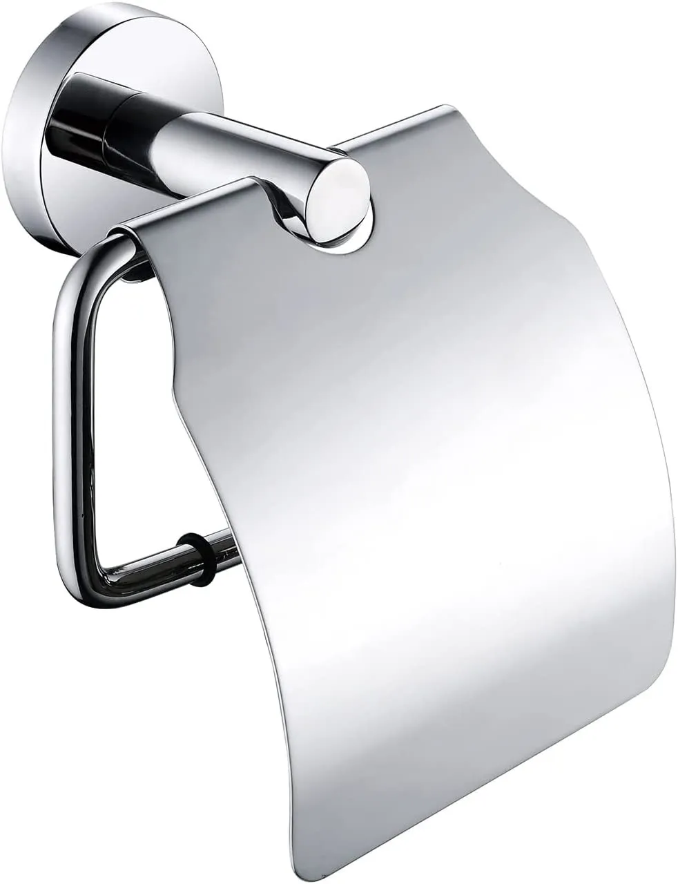 Toilet Paper Holder with Cover Wall Mounted with Lid for Bathroom Storage Waterproof Rustprooff-chrome