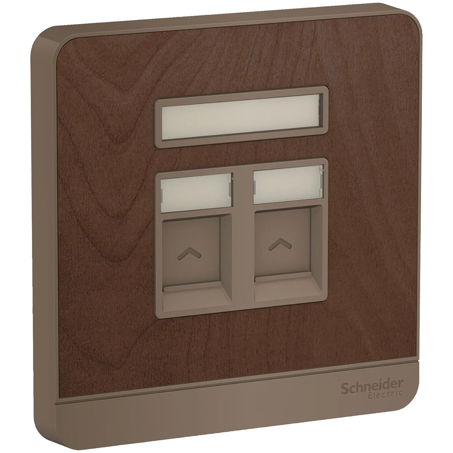 AvatarOn, wallplate for 2 keystone RJ45, Wood E8332RJS_WD