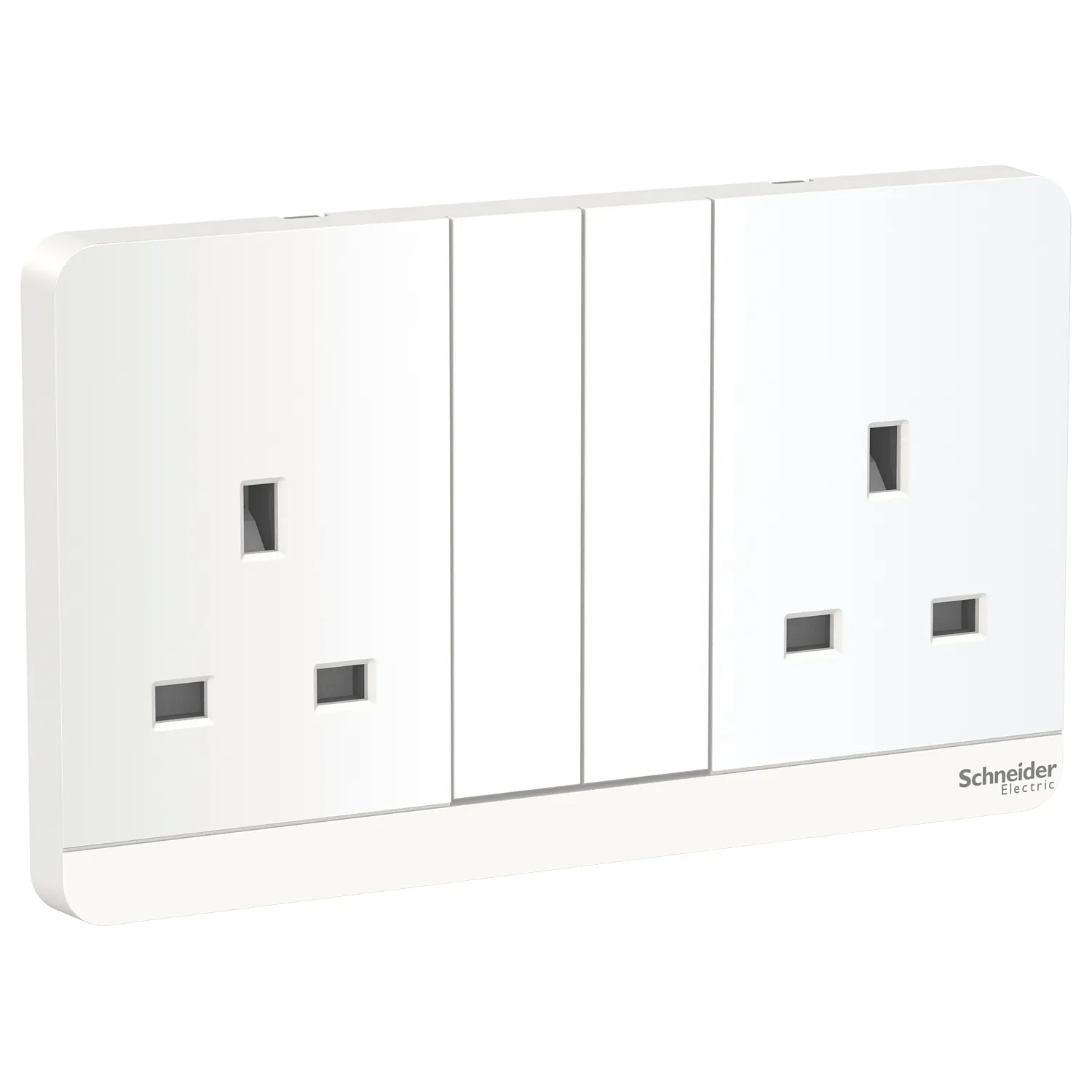 AvatarOn, 2 switched socket, 3P, 13 A, 250 V, LED, White E83T25N_WE_G12