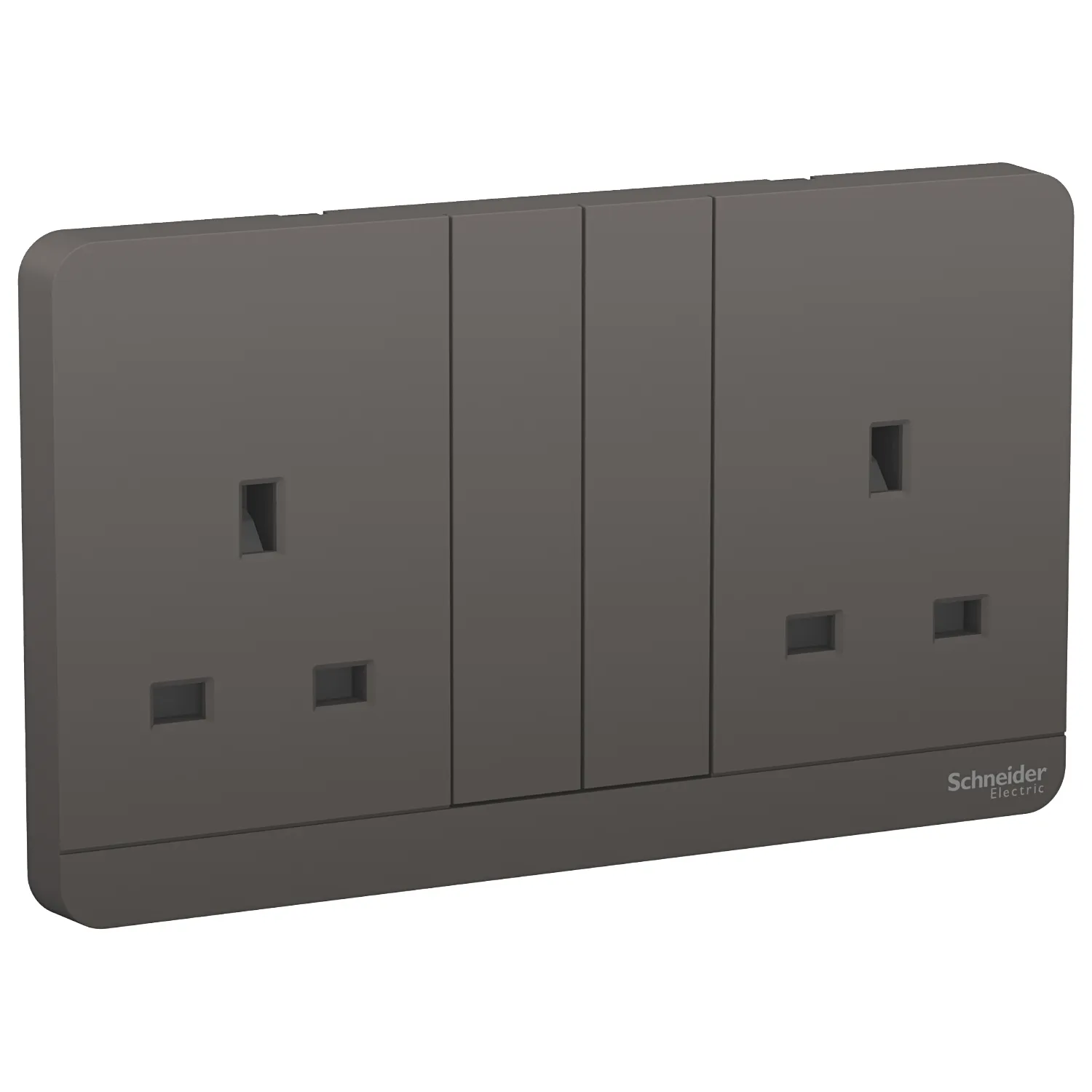 AvatarOn, 2 switched socket, 3P, 13 A, 250 V, Dark Grey E83T25_DG_G12