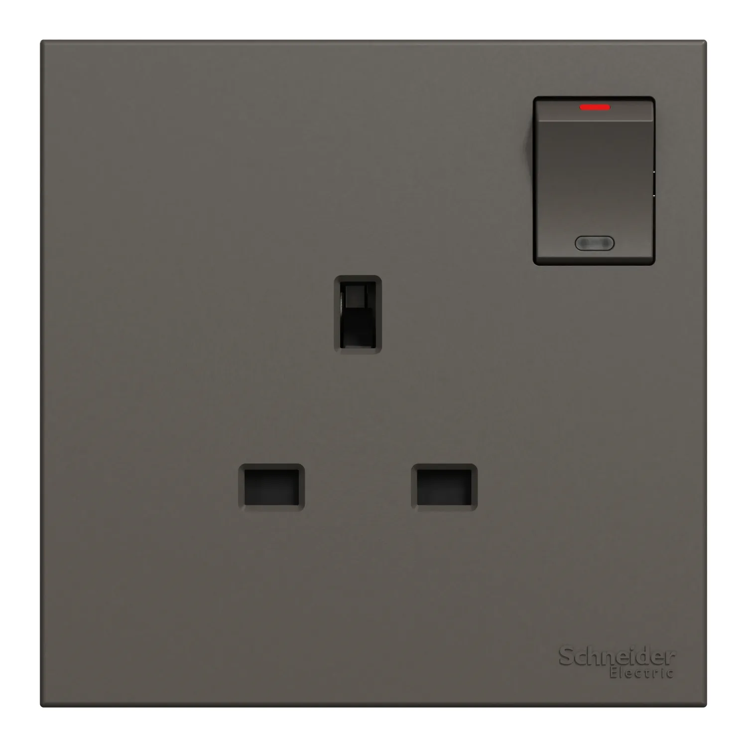 Switched socket, AvatarOn C, 13A 250V, 1 gang, with LED, dark grey E8715N_DG