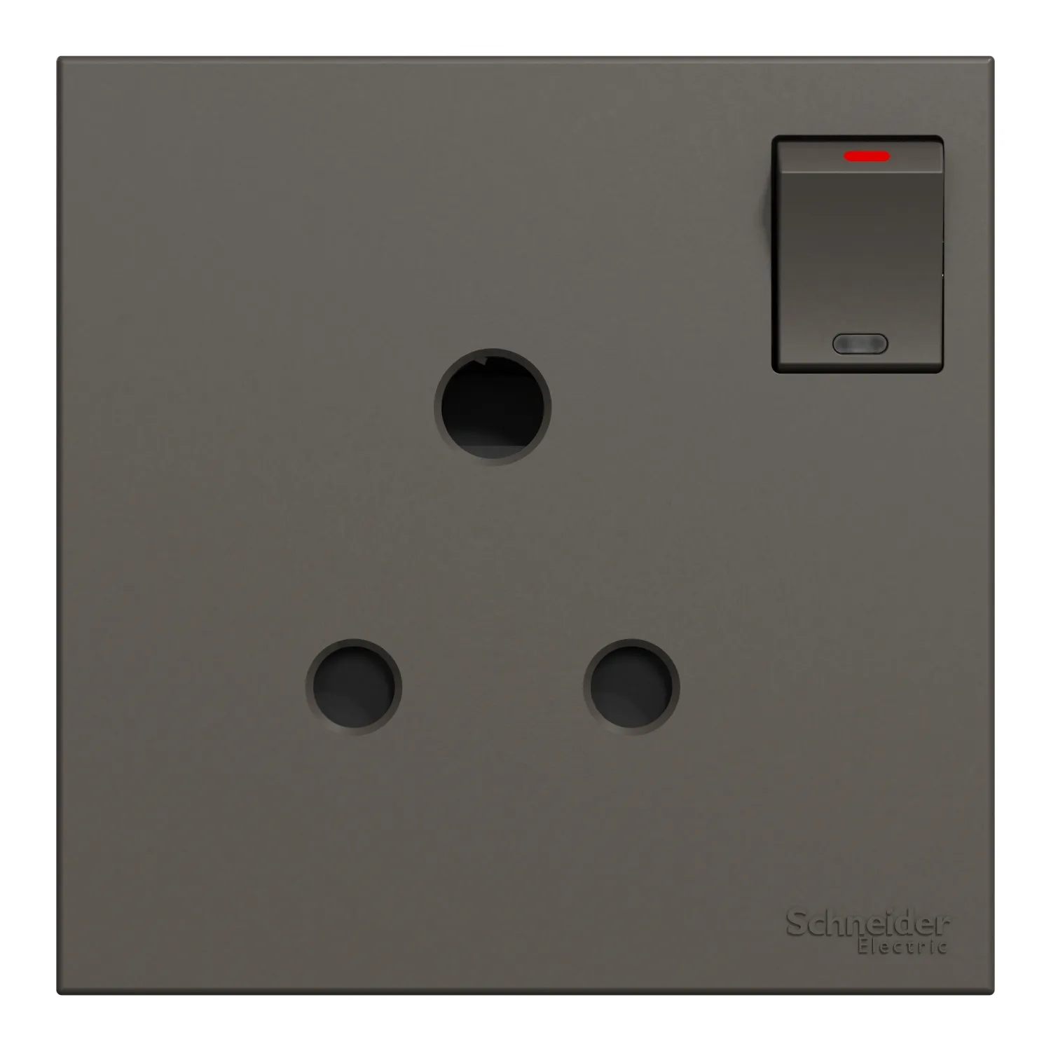 AvatarOn C, Switched socket, 15A 250V, 1 gang, 3 round pin, dark grey E8715_15_DG