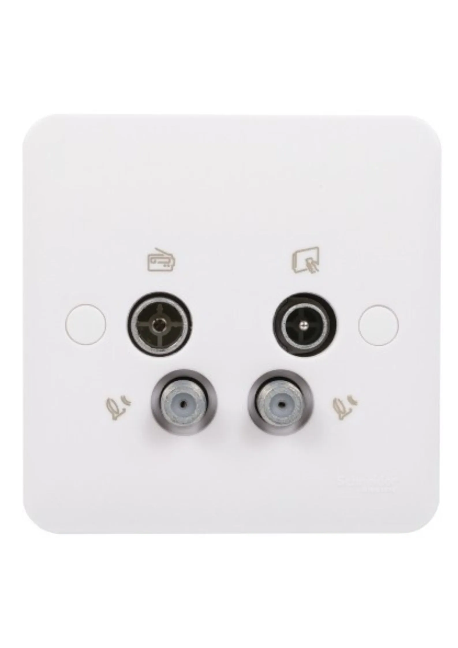 Schneider Electric Lisse Square edge white moulded TV-R/DAB-2SAT socket GGBL7074S