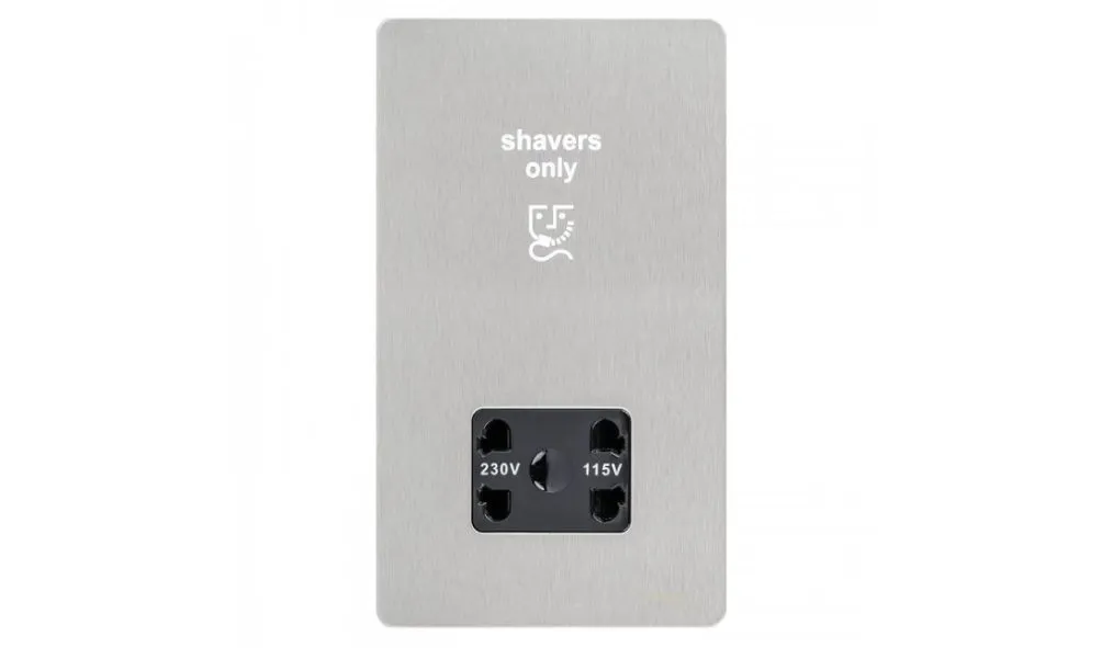 Schneider Electric Ultimate Screwless flat plate shaver socket 115/230 Dual Voltage GU7490BSS