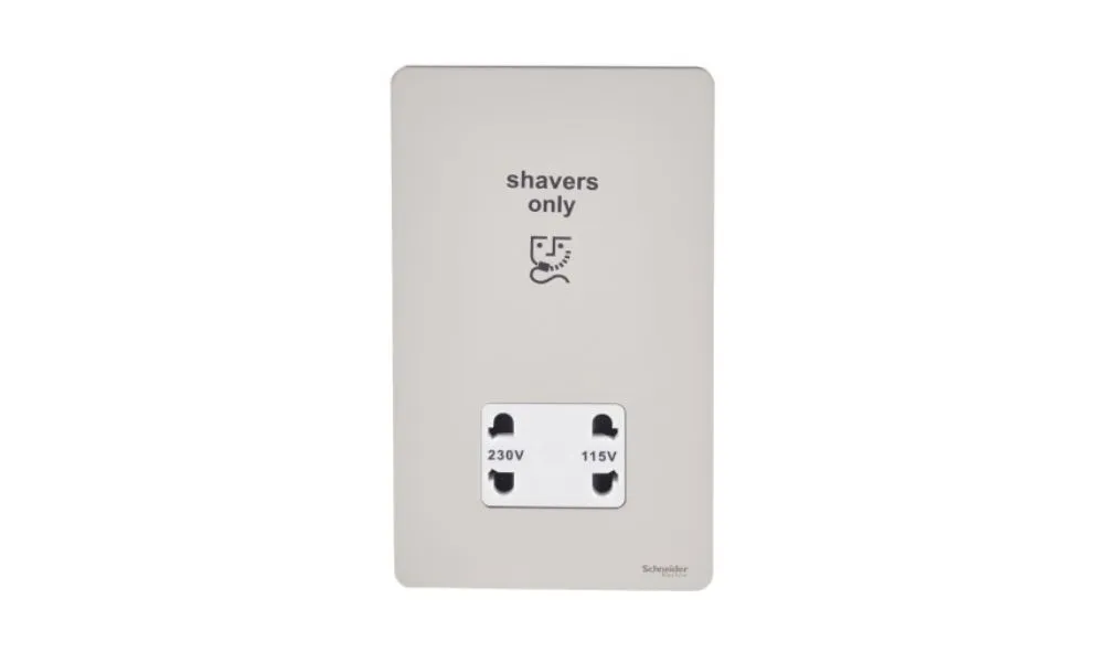 Schneider Electric Ultimate Screwless flat plate shaver socket pearl nickel/white GU7490WPN