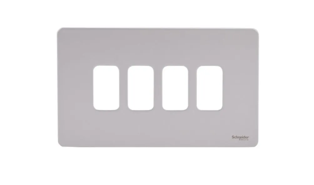 Schneider Electric Ultimate screwless plate Grid system 4 gangs pearl nickel GUGS04GPN