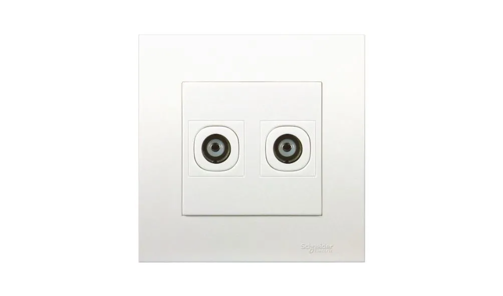 Schneider Electric Vivace 2 Gang TV Coaxial Outlet KB32TV