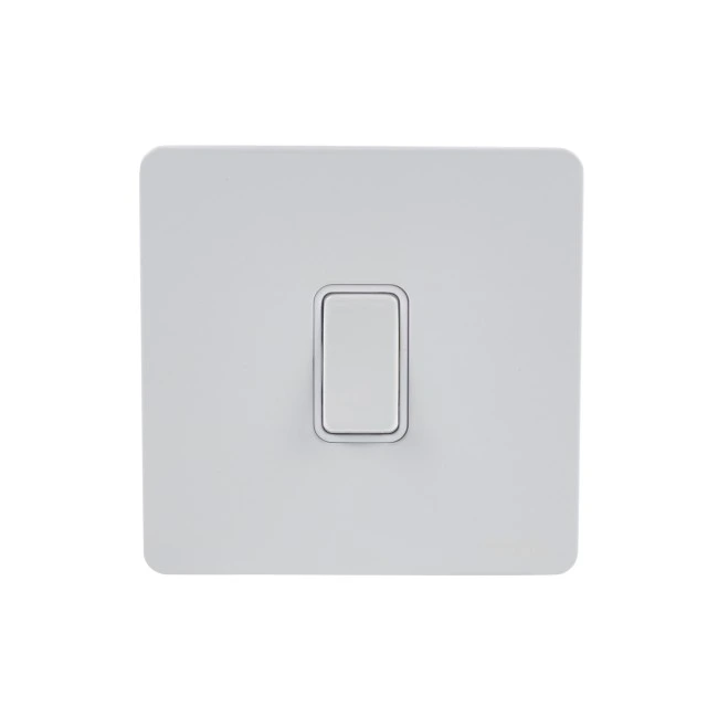 Schneider Electric Ultimate Screwless flat plate rocker plate switch 1 gang painted white GU1412RWPW