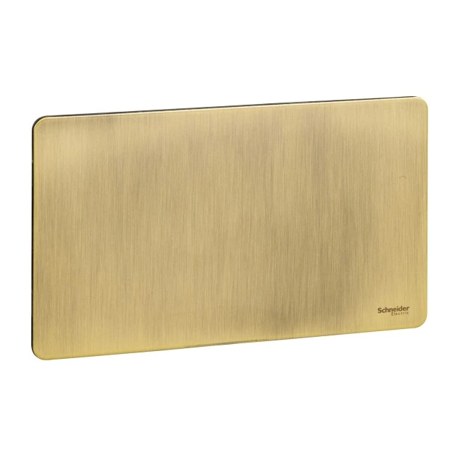 Schneider Electric Ultimate blank plate 2 gangs antique brass GU8420AB