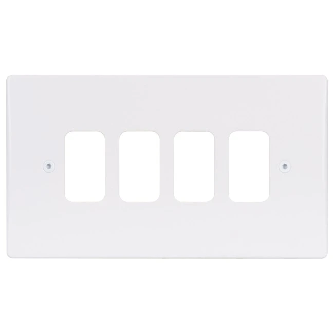 Schneider Electric Ultimate moulded plate Grid system 4 gangs white GUG04G