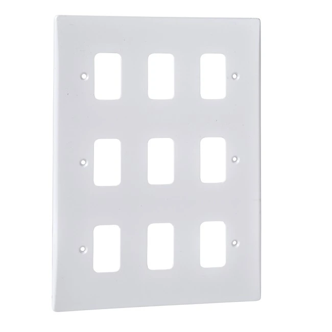 Schneider Electric Ultimate moulded plate Grid system 9 gangs white GUG09G