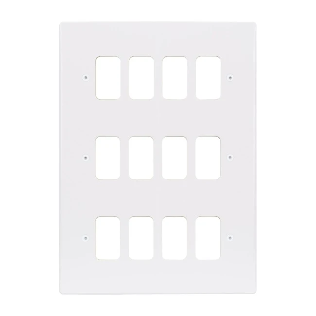 Schneider Electric Ultimate flat plate Grid system 12 gangs frame white GUG12G