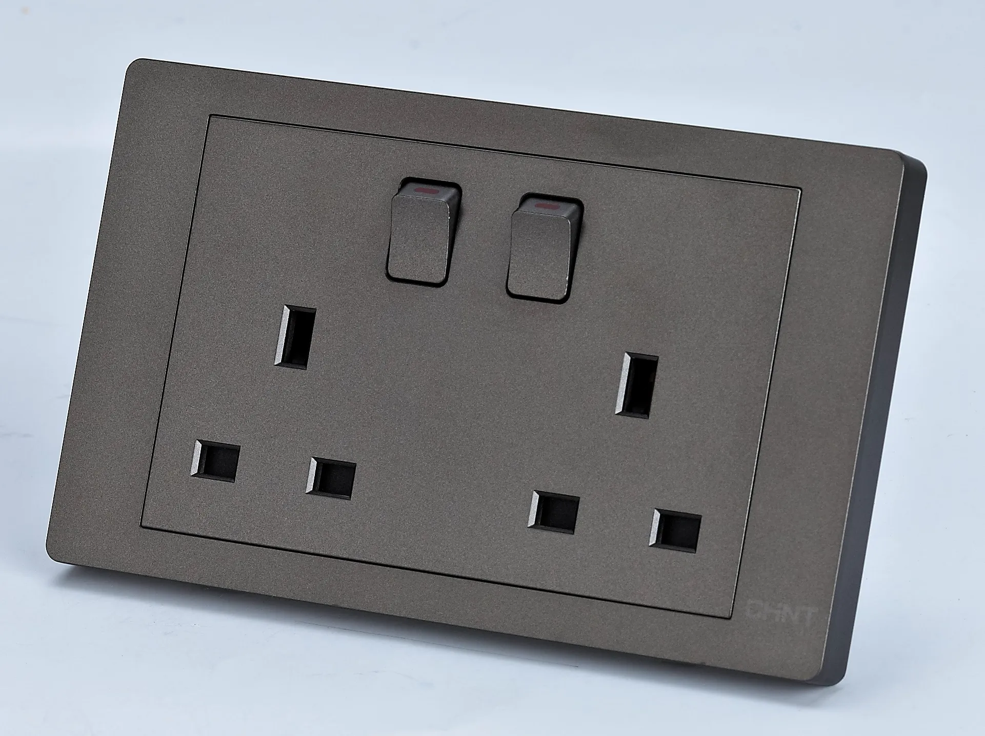 double socket 13A 250V gray black