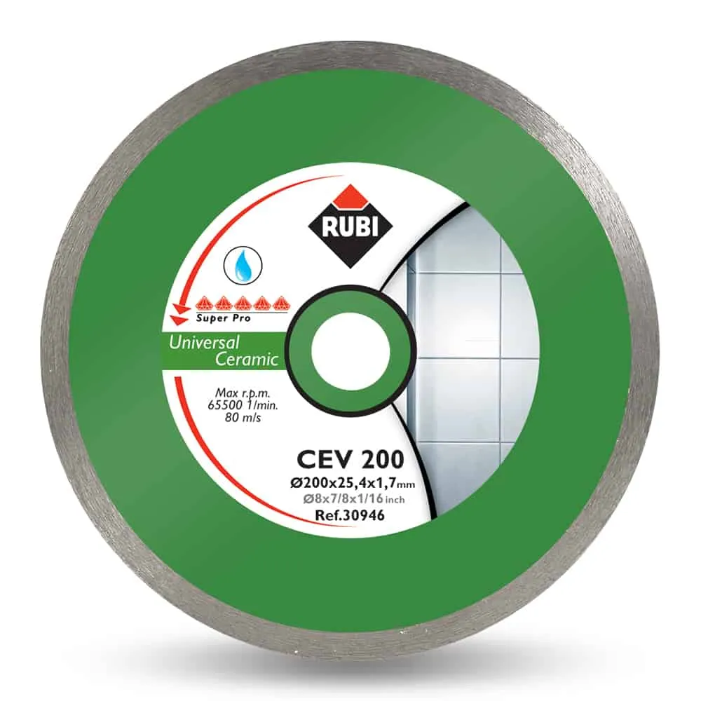 Rubi 8 Inches Ceramic Tiles Continuous Rim Diamond Blade