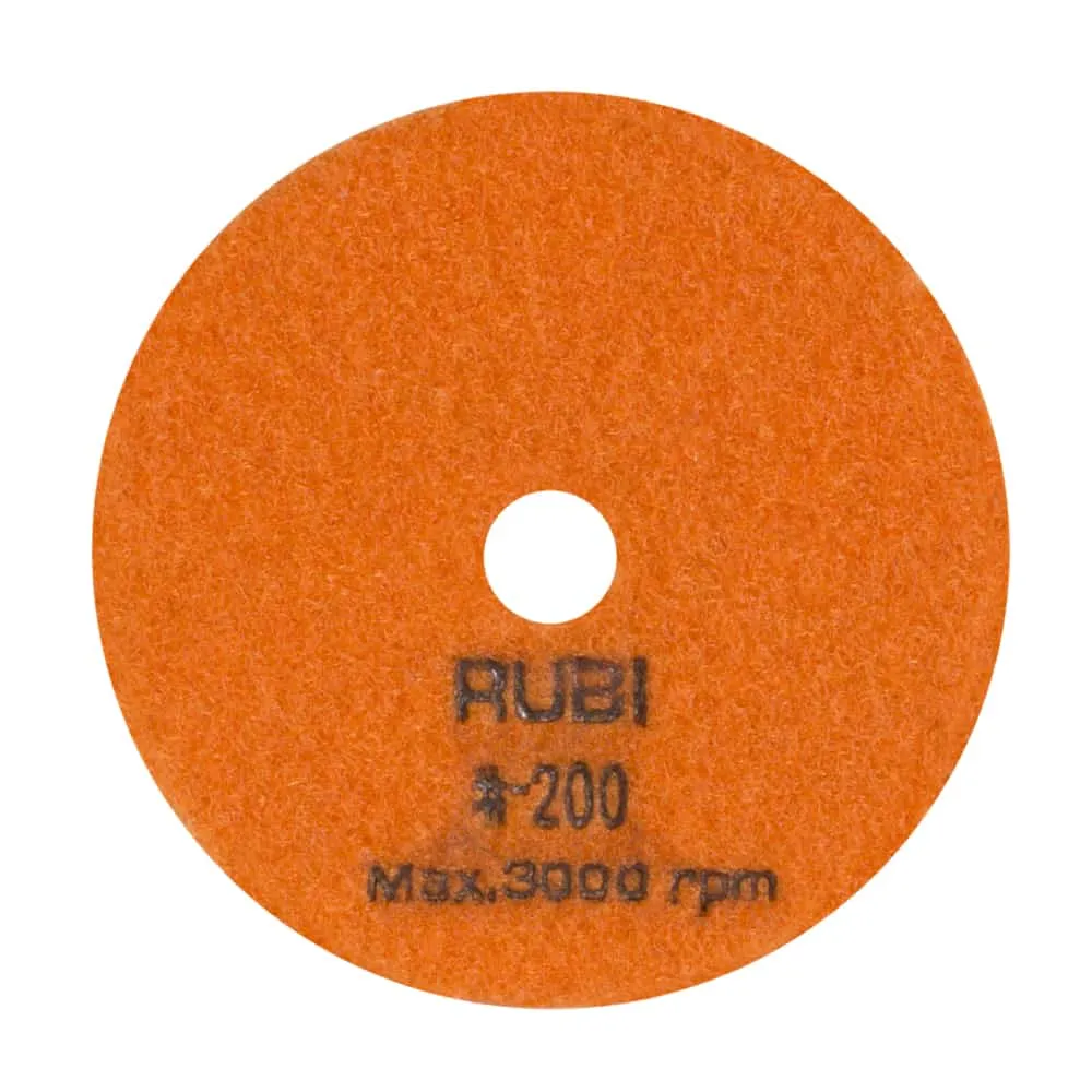 Rubi 100mm Diamond Pad for Dry Polishing, 200 Grit