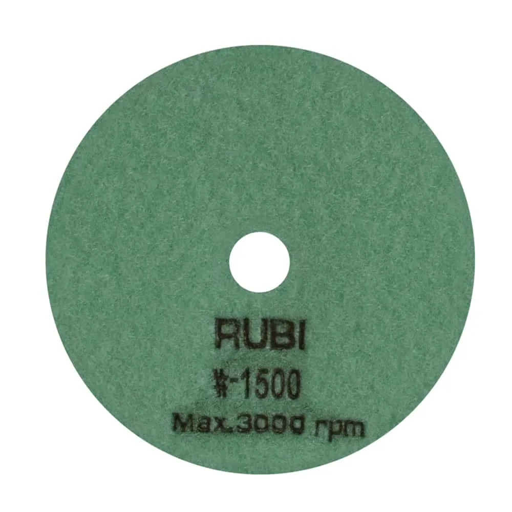 Rubi 100mm Diamond Pad for Dry Polishing, 1500 Grit