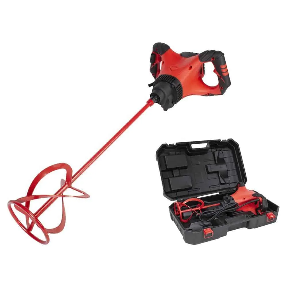 Rubi RUBIMIX-9N SUPERTORQUE 220V Mortar Mixer, 1800W, 780 RPM, Dual Handle, 2-Speed Gearbox, Includes 140mm Mixer Paddle