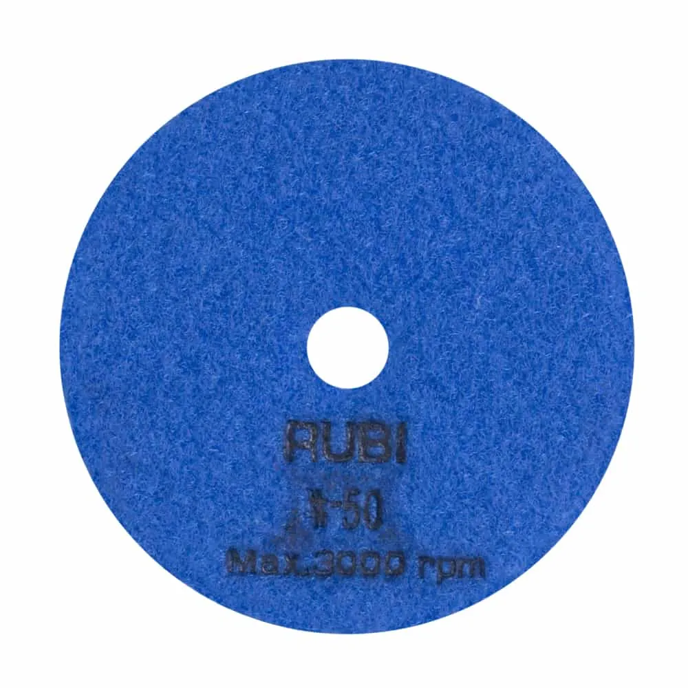 Rubi 100mm Diamond Pad for Dry Polishing, 50 Grit