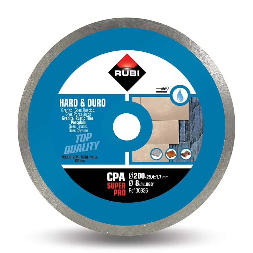 Rubi 8 Inches Hard Material Continuous Rim Diamond Blade