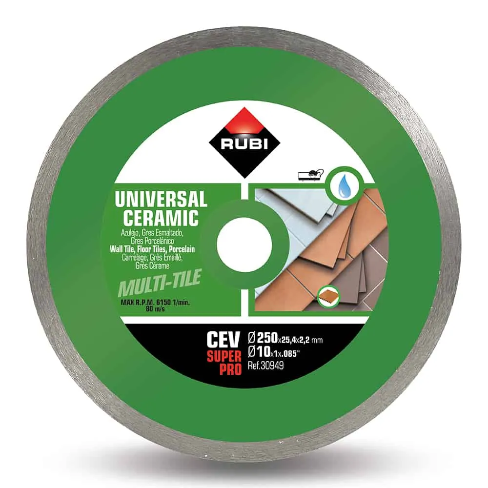 Rubi 10 Inches Ceramic Tiles Continuous Rim Diamond Blade