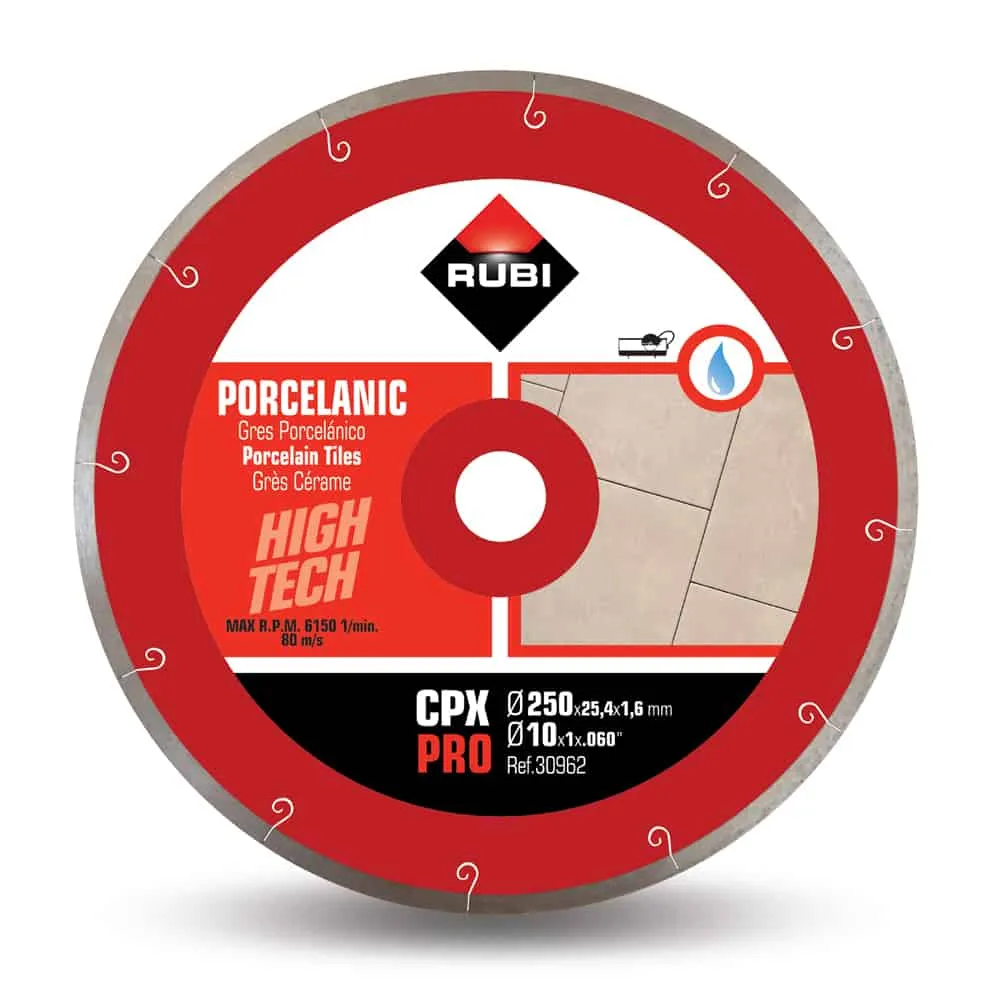 Rubi CPX-250-C 10 In. J-Slot Diamond Saw Blade (250mm) - for Porcelain Tile Cutting