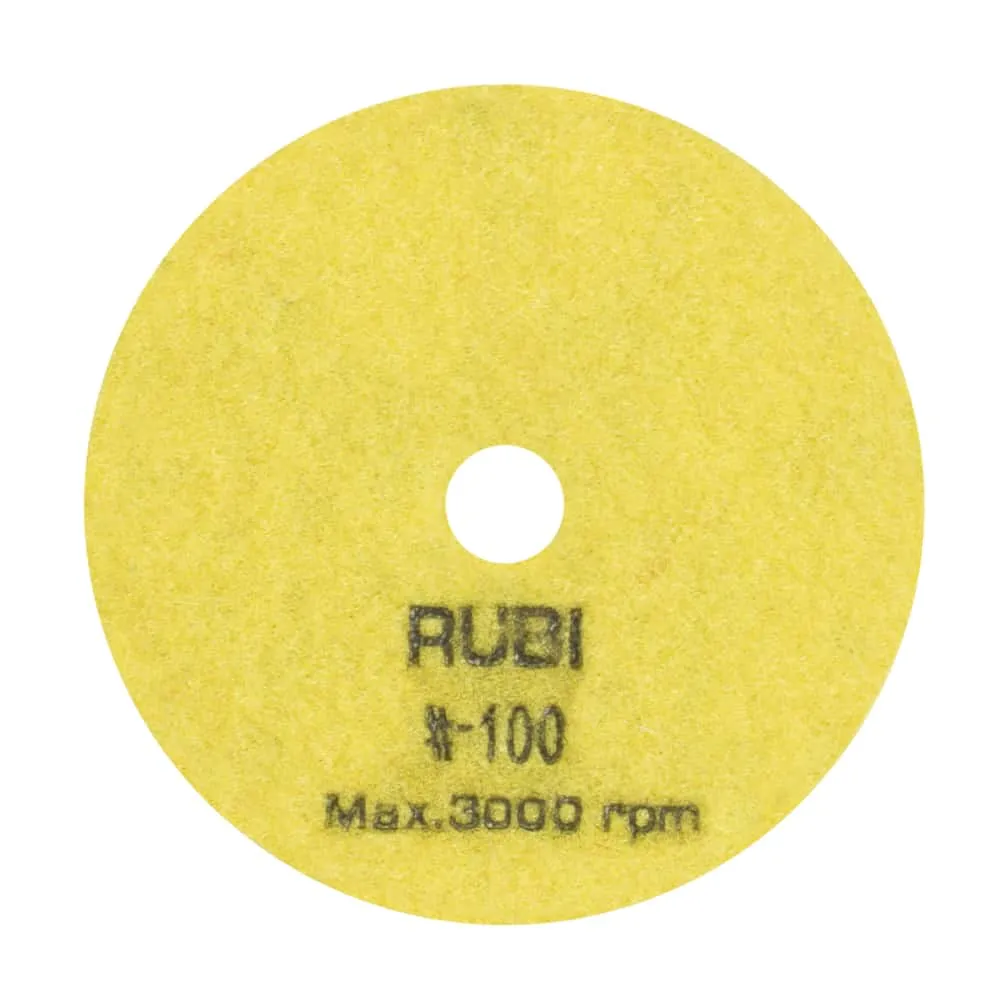 Rubi 100mm Diamond Pad for Dry Polishing, 100 Grit