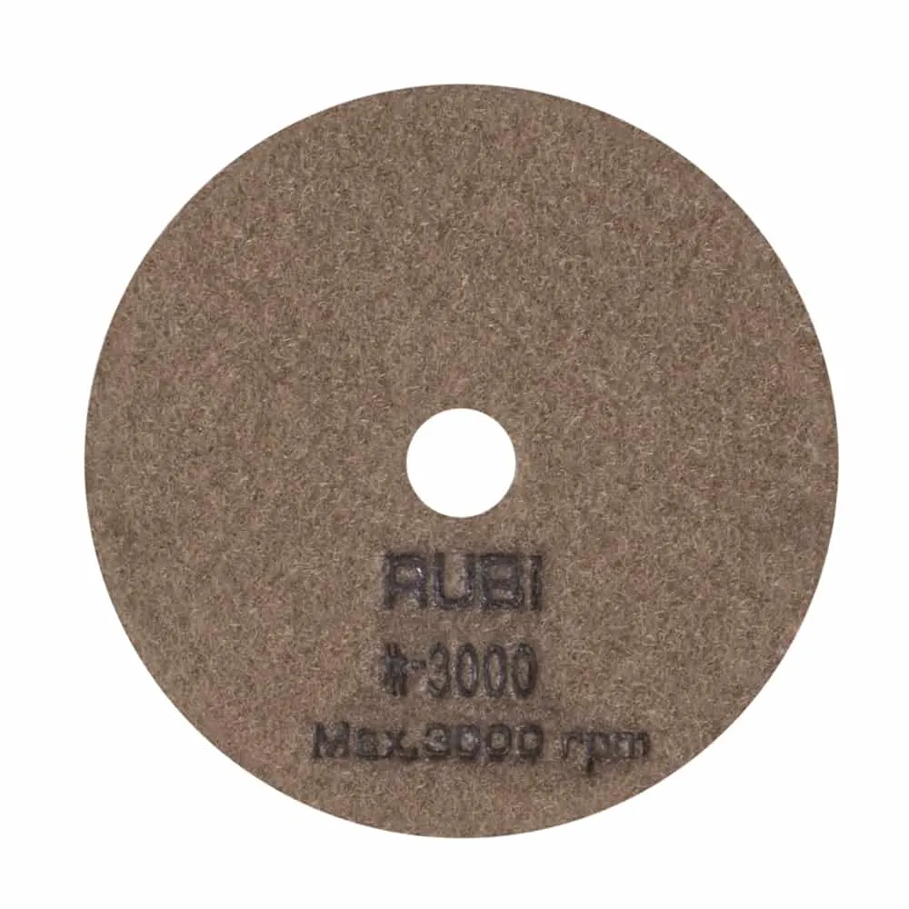 Rubi 100mm Diamond Pad for Dry Polishing, 3000 Grit