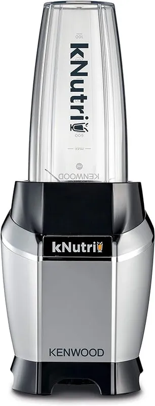 KENWOOD Personal Blender 600W Smoothie Blender/Smoothie Maker 600W with 2 x 700ml & 600ml Tritan Smoothie2Go Bottle and Lid, Ice Crush Function BSP70.560SI Black/Silver