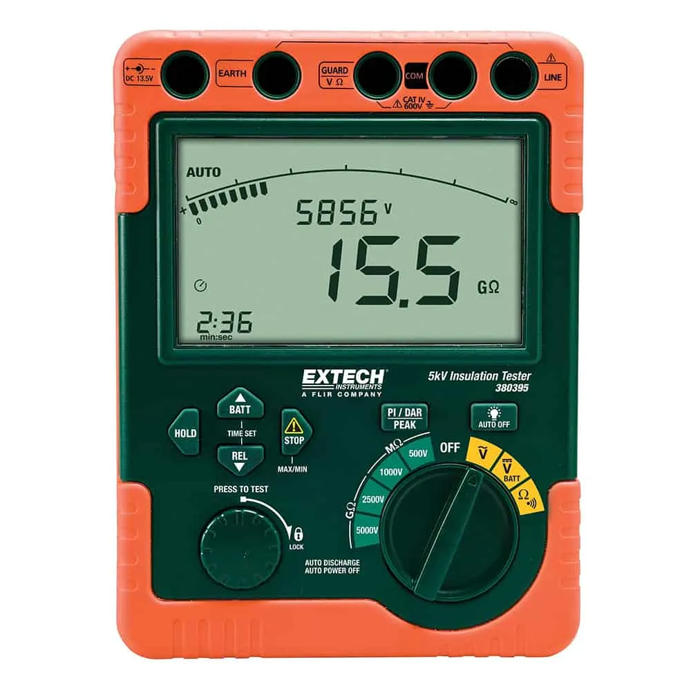 Extech Digital Insulation Tester, CAT IV 600V, 500V - 5000V