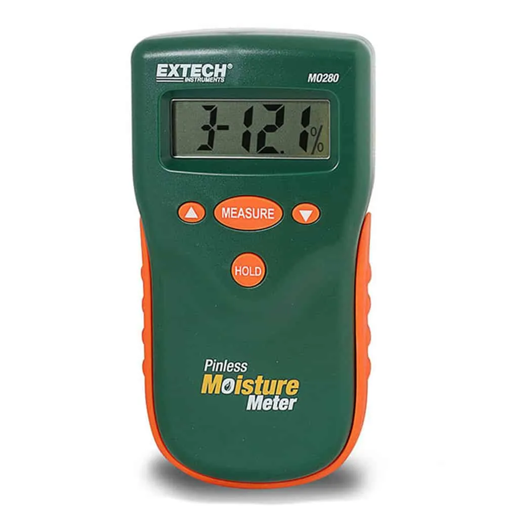 Extech Pinless Moisture Meter, 0 to 99% Wood