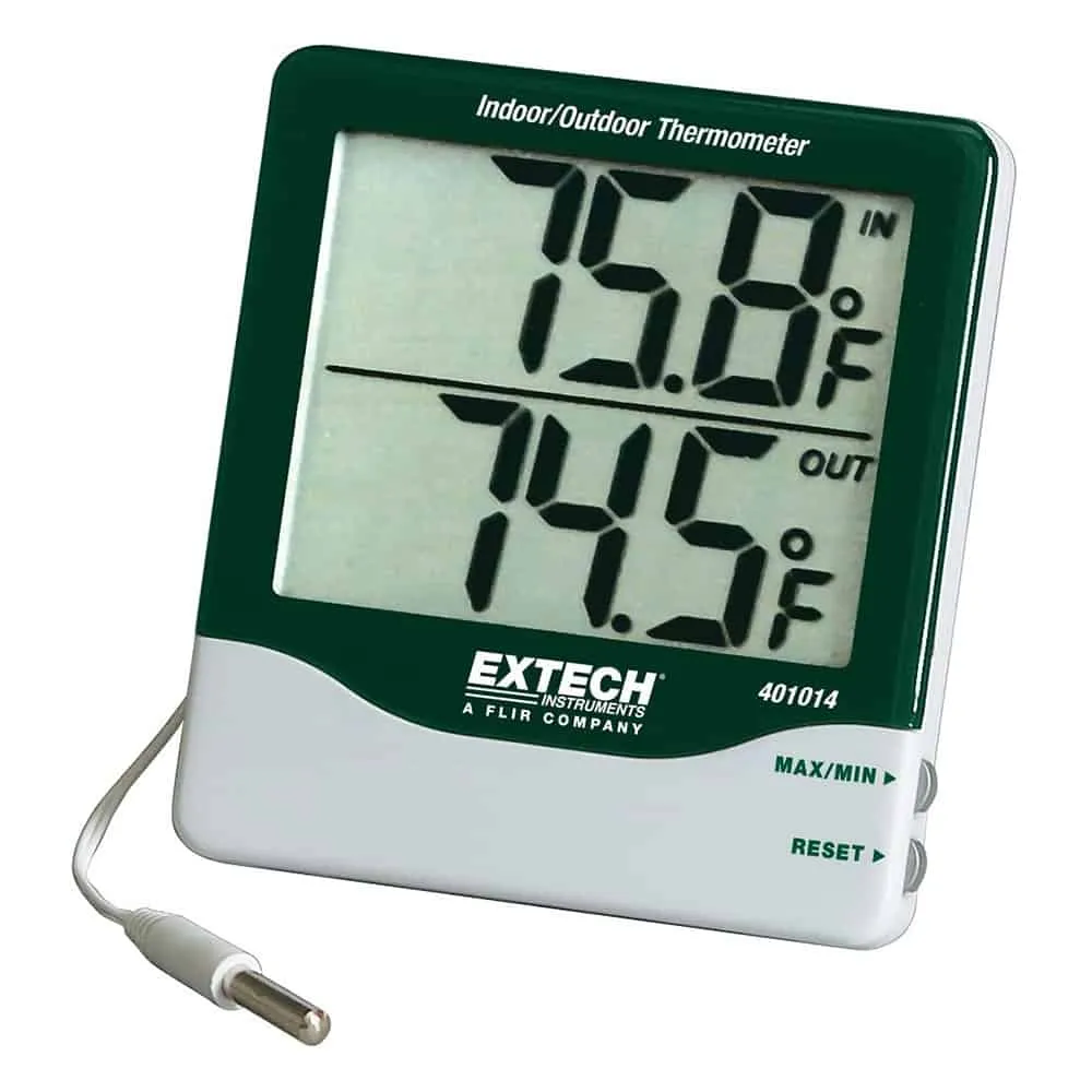 Extech Built-In Memory Stores Big Digit Indoor/Outdoor Thermometer