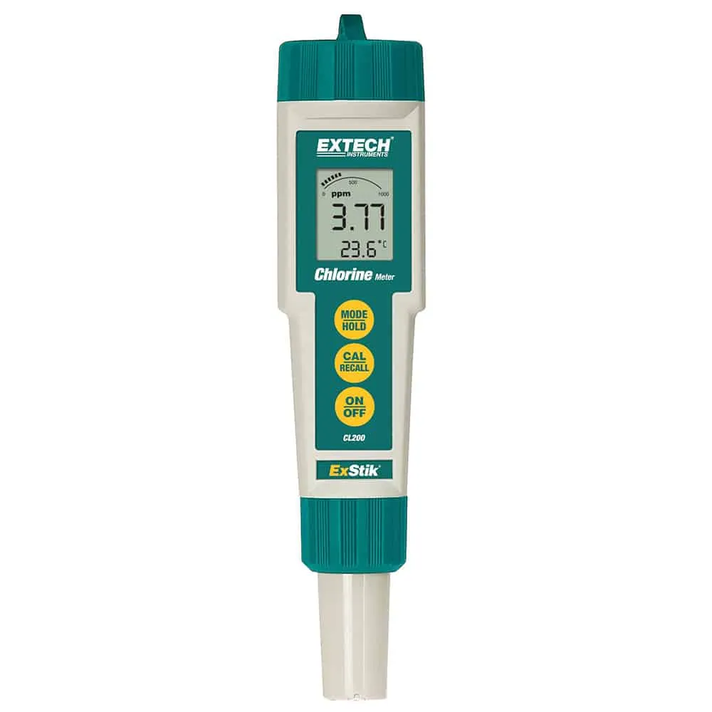 Extech Exstik Chlorine Meter, 0.01 To 10.00 PPM