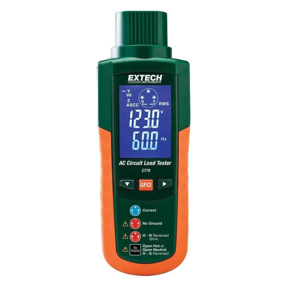 Extech GFCI And AC Circuit Analyzer, 90 to 240V