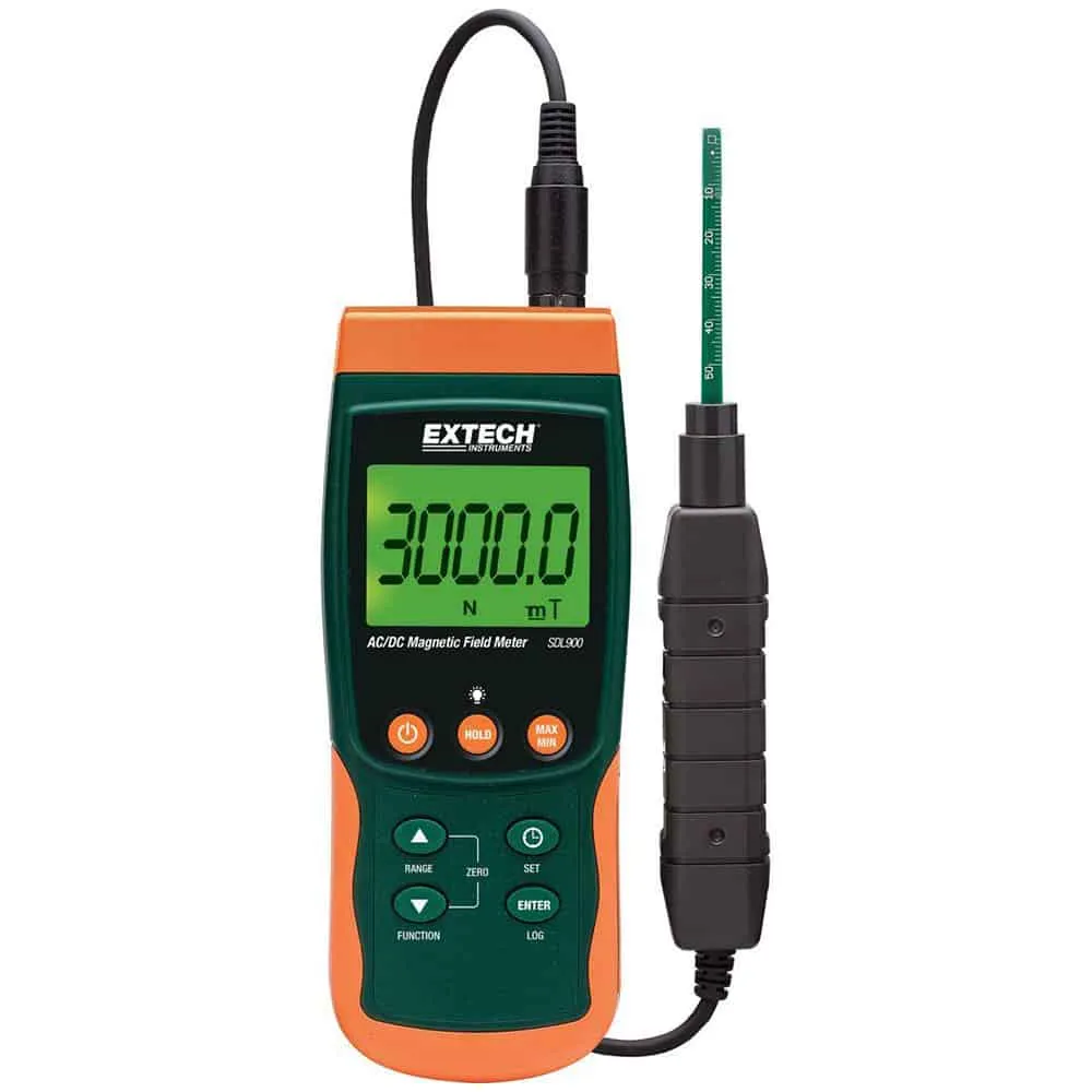 Extech AC/DC Magnetic Meter/Datalogger, 3000G to 30000G DC