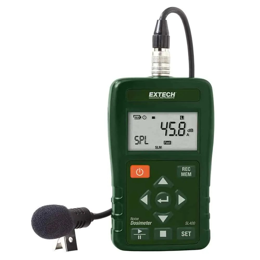 Extech Personal Noise Dosimeter With USB Interface, 30 to 140 dB