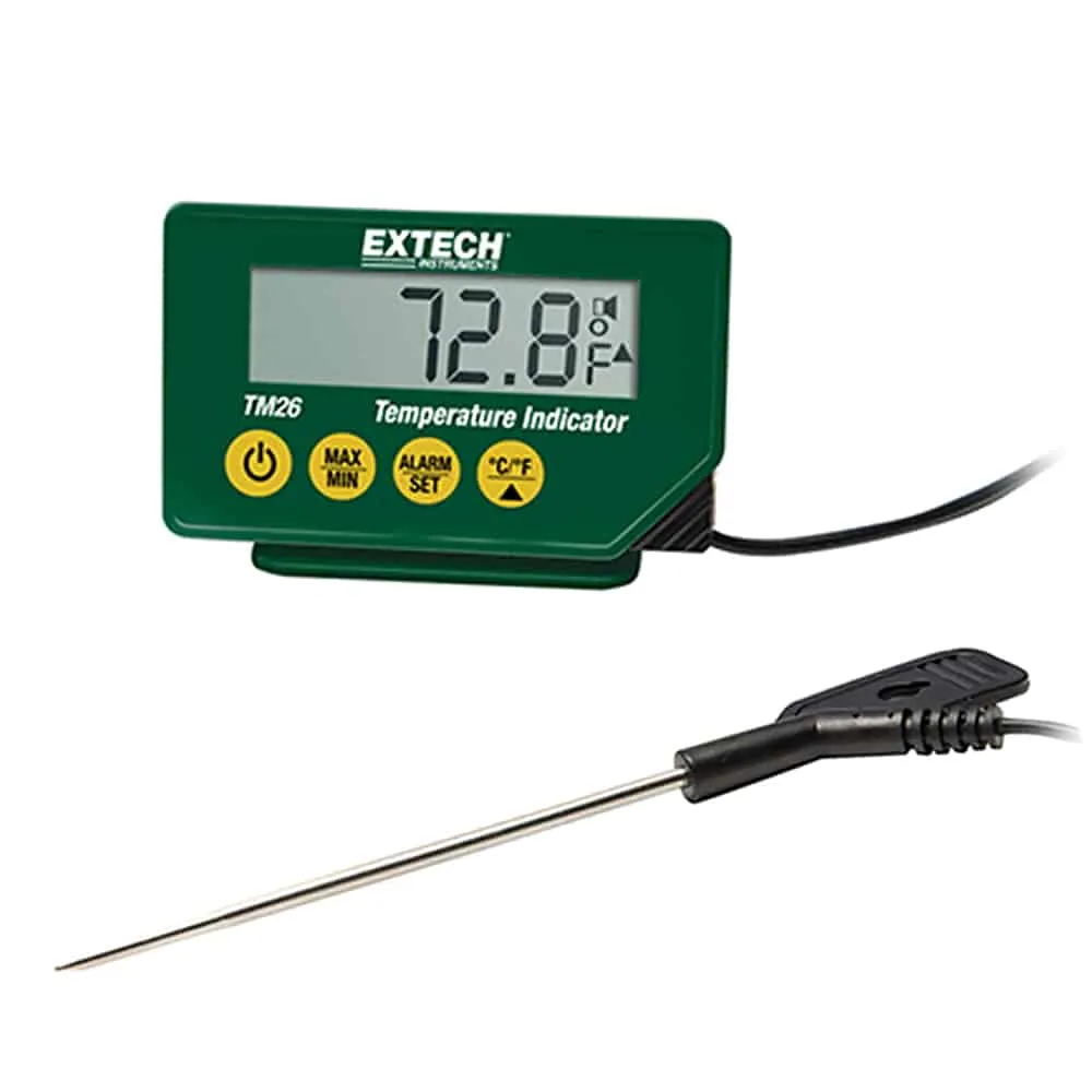 Extech Compact Temperature Indicator, -40 to 200"C