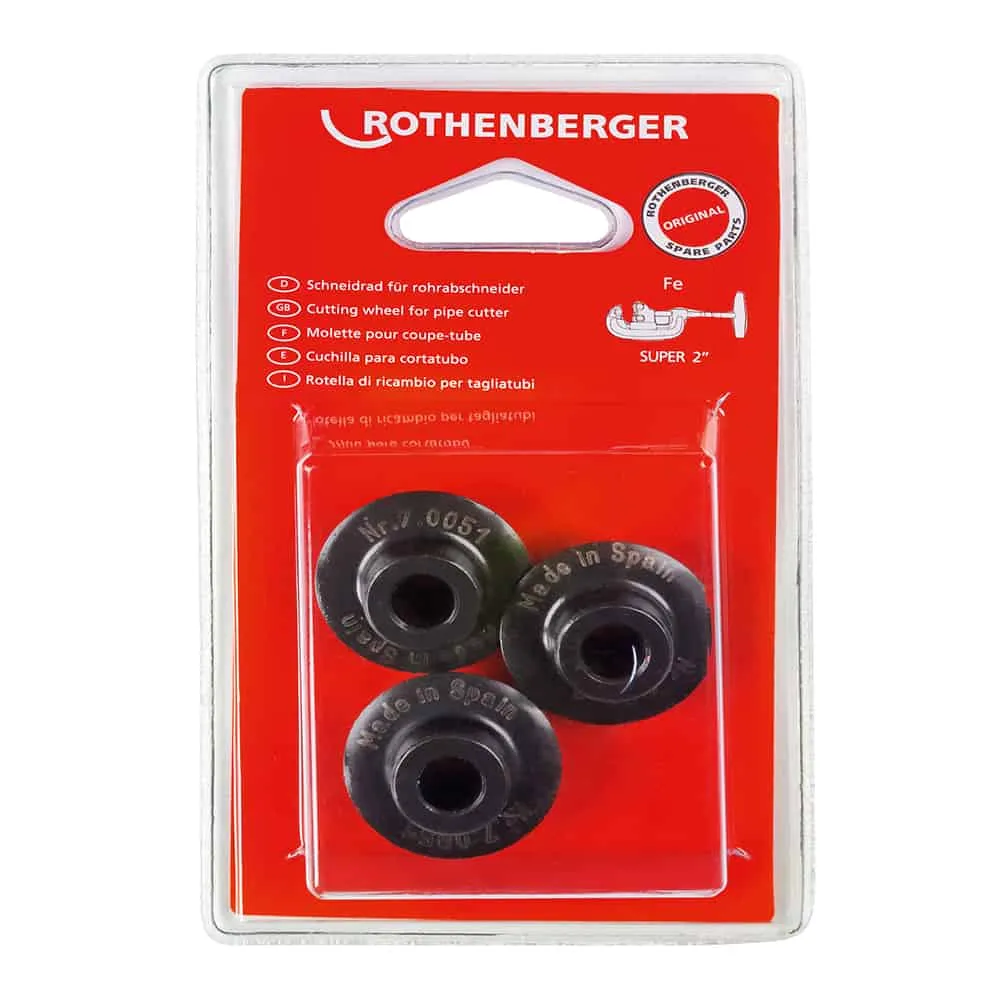 Rothenberger Pipe Cutting Wheel Blade for SUPER 2", 3-Pieces