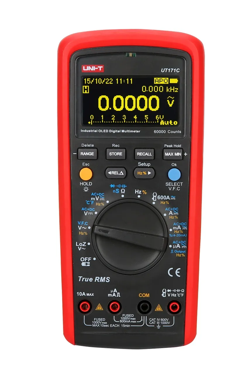 Uni-T Industrial True RMS Digital Multimeter, CAT IV 600V, 10A