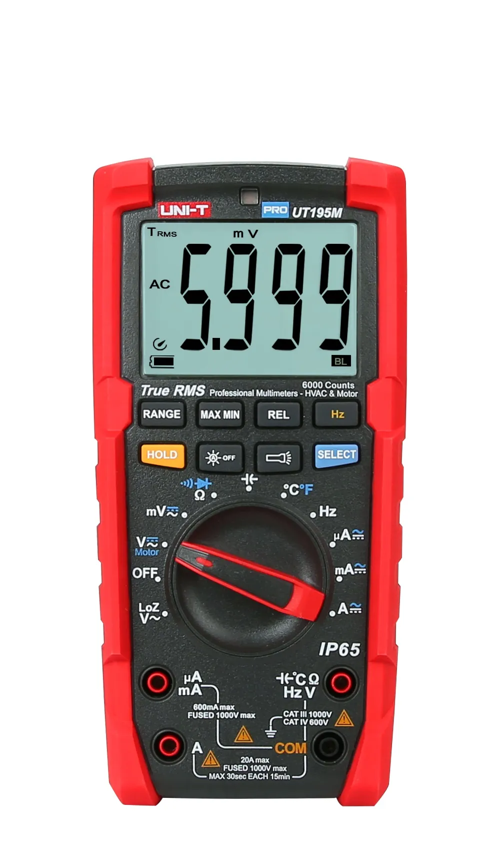 Uni-T True RMS Digital Multimeter, CAT IV 600V, 20A