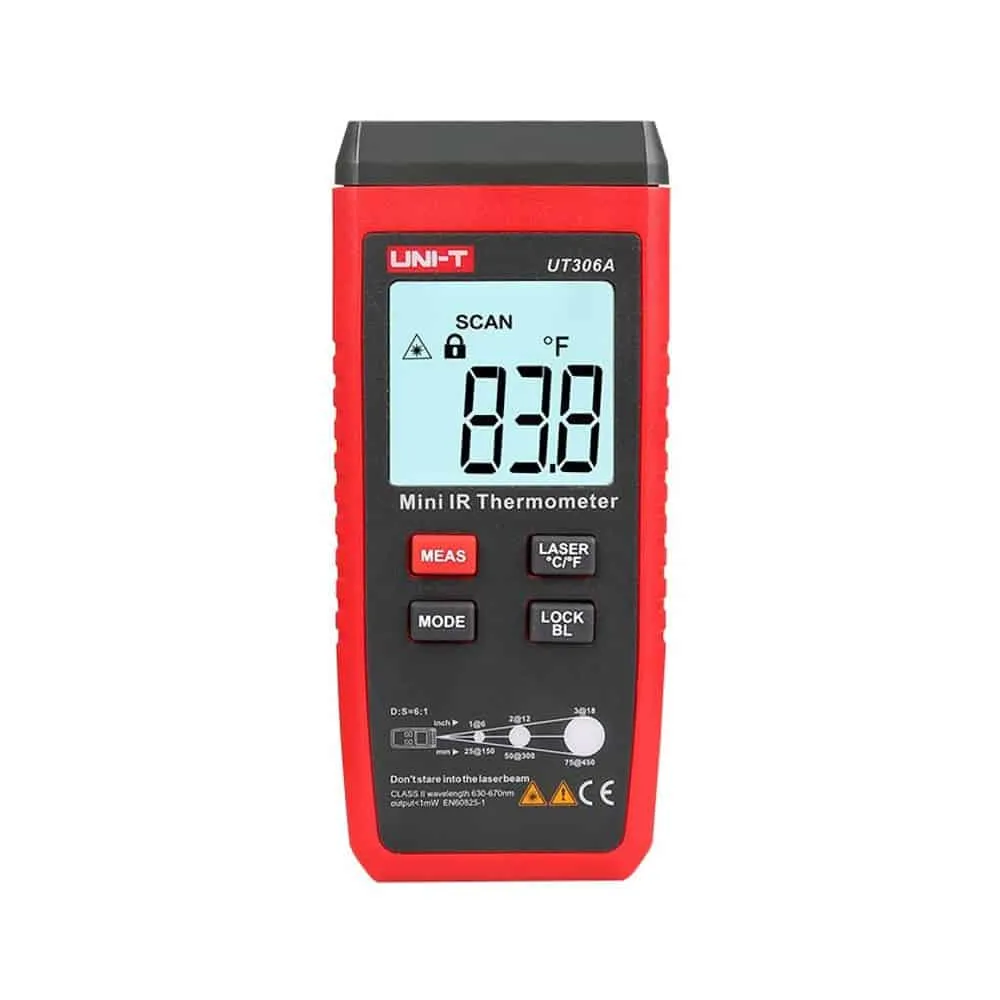 Uni-T Mini Infrared Thermometer, 6:1, -35 to 300?