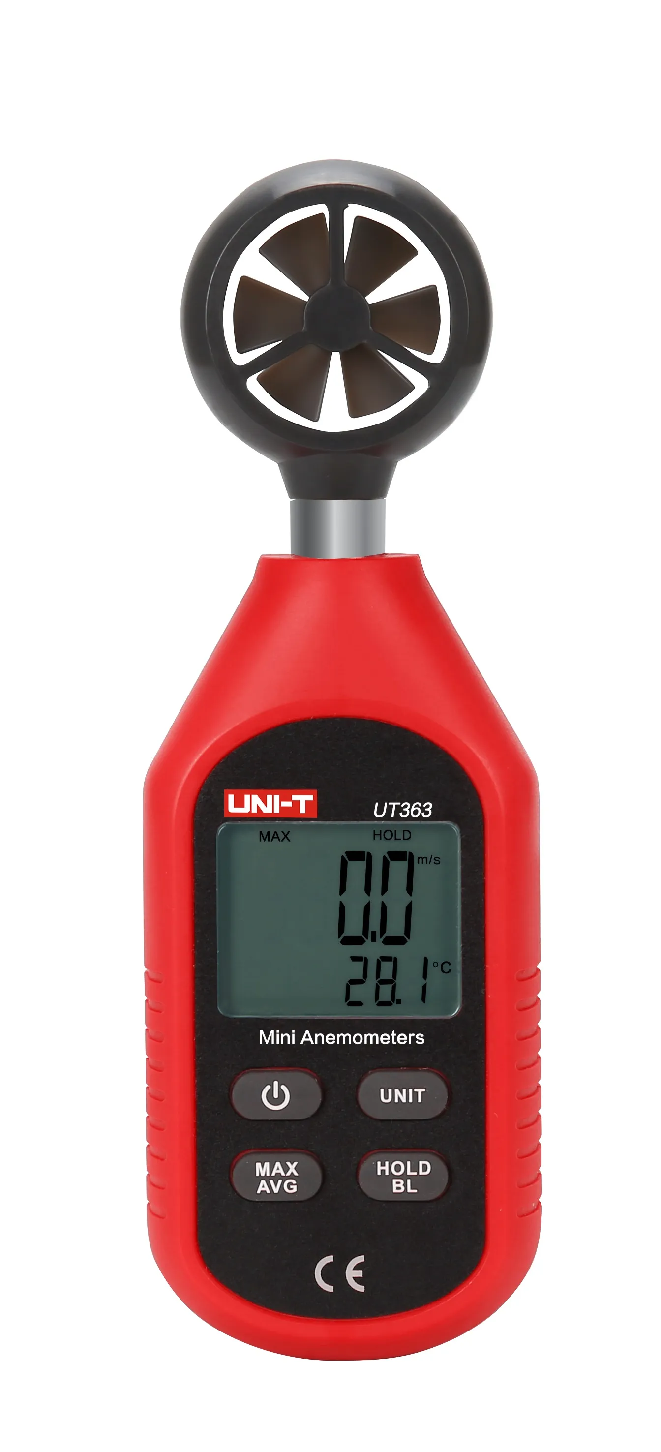 Uni-T Mini Anemometer, 0 to 45 M/S, -10? To 45?