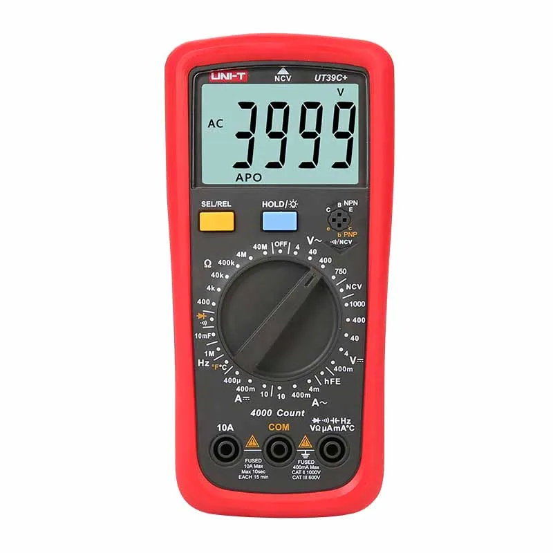 Uni-T Digital Multimeter, CAT III 600V, 10A