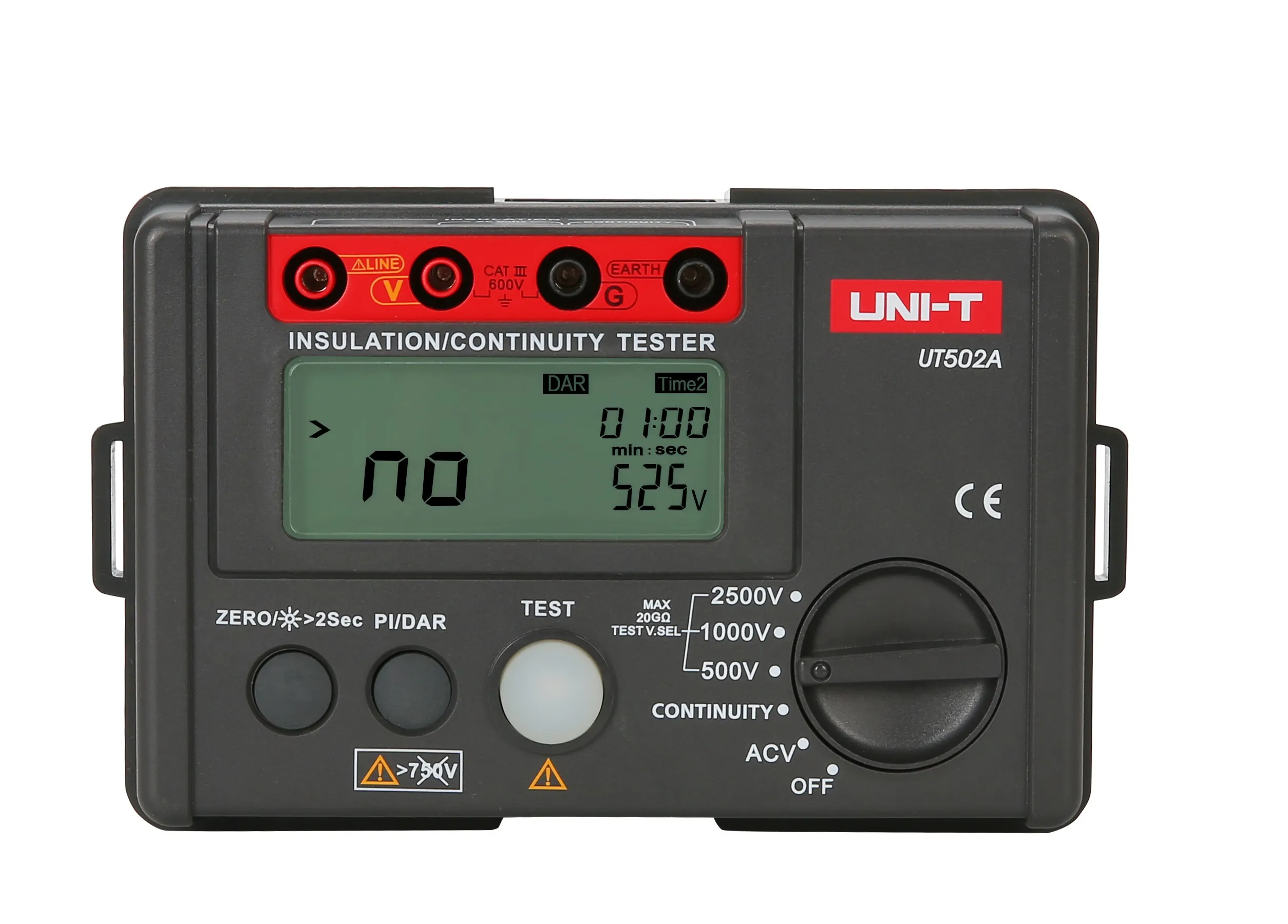 Uni-T Insulation Resistance Tester, CAT III 600V, 500-2500V