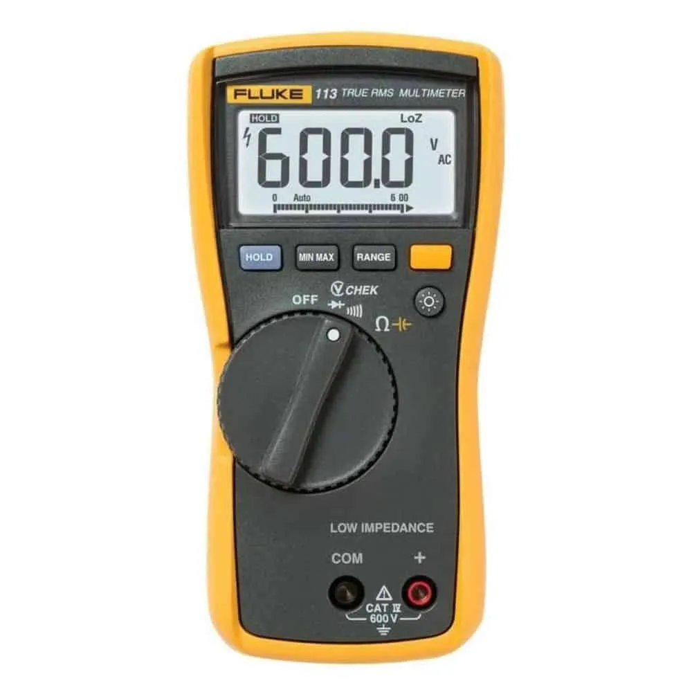 Fluke True RMS Multimeter With Vchek, CAT III 600V, 20A